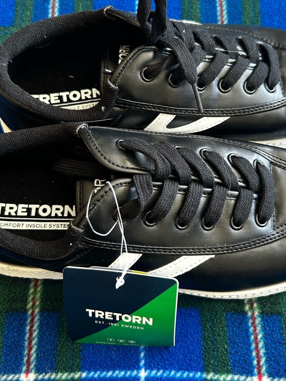 Tretorn Black Sneakers with White Side Stripe